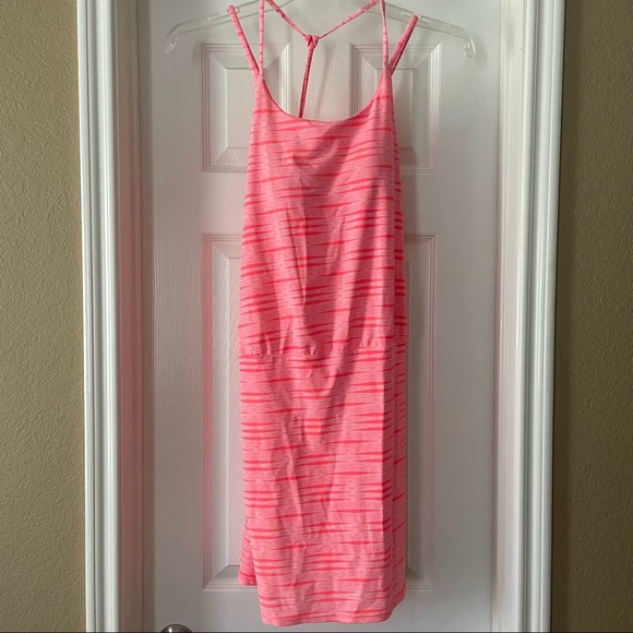 Athleta Ariel Venice Semor Swim Racerback Dress Coral Orange - Picture 3 of 6